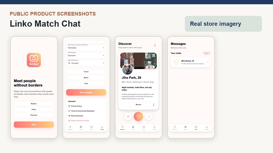 Linko - Match & Chat product screenshots